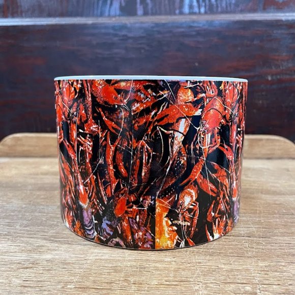 Ceramic High Sided Lobster Crawfish Seafood Planter Dish Bowl Lobster Print Dish - Picture 1 of 6